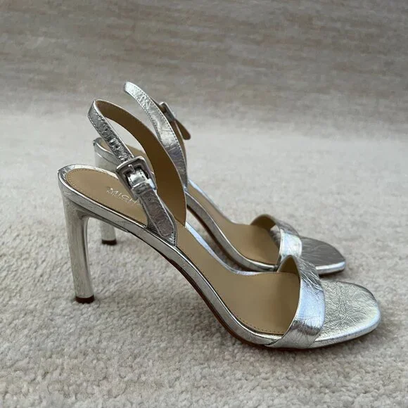 Michael Kors Silver Slingback Heels - Picture 3 of 8